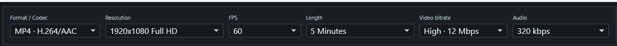 Audio Motion Lab export settings